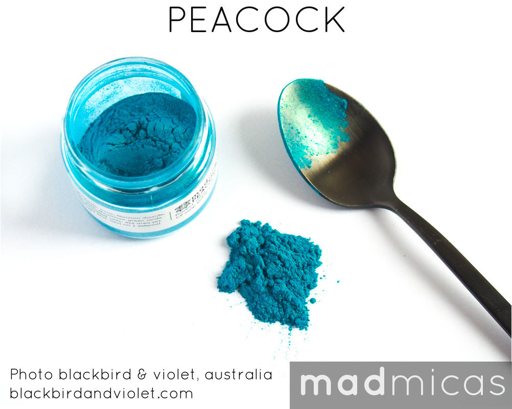 Peacock teal turquoise mica