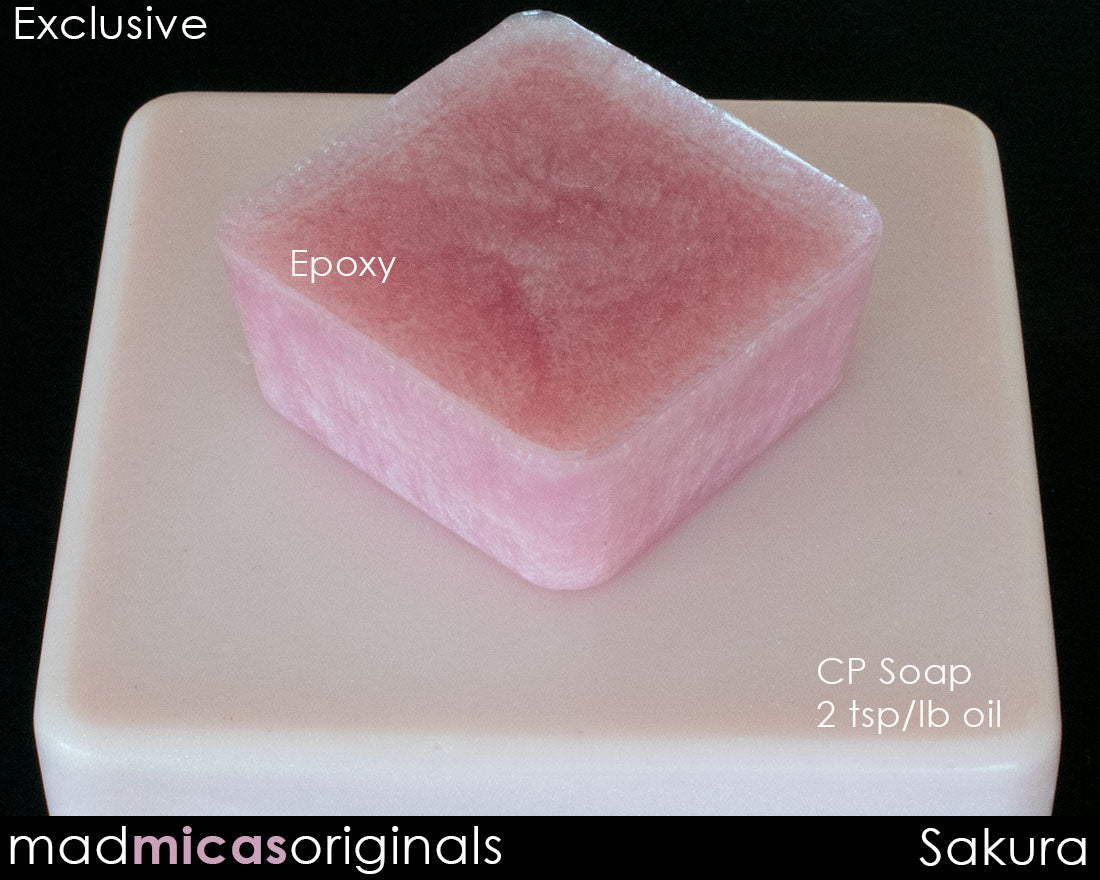 Sakura Pink Mica in CP Soap and Epoxy Resin