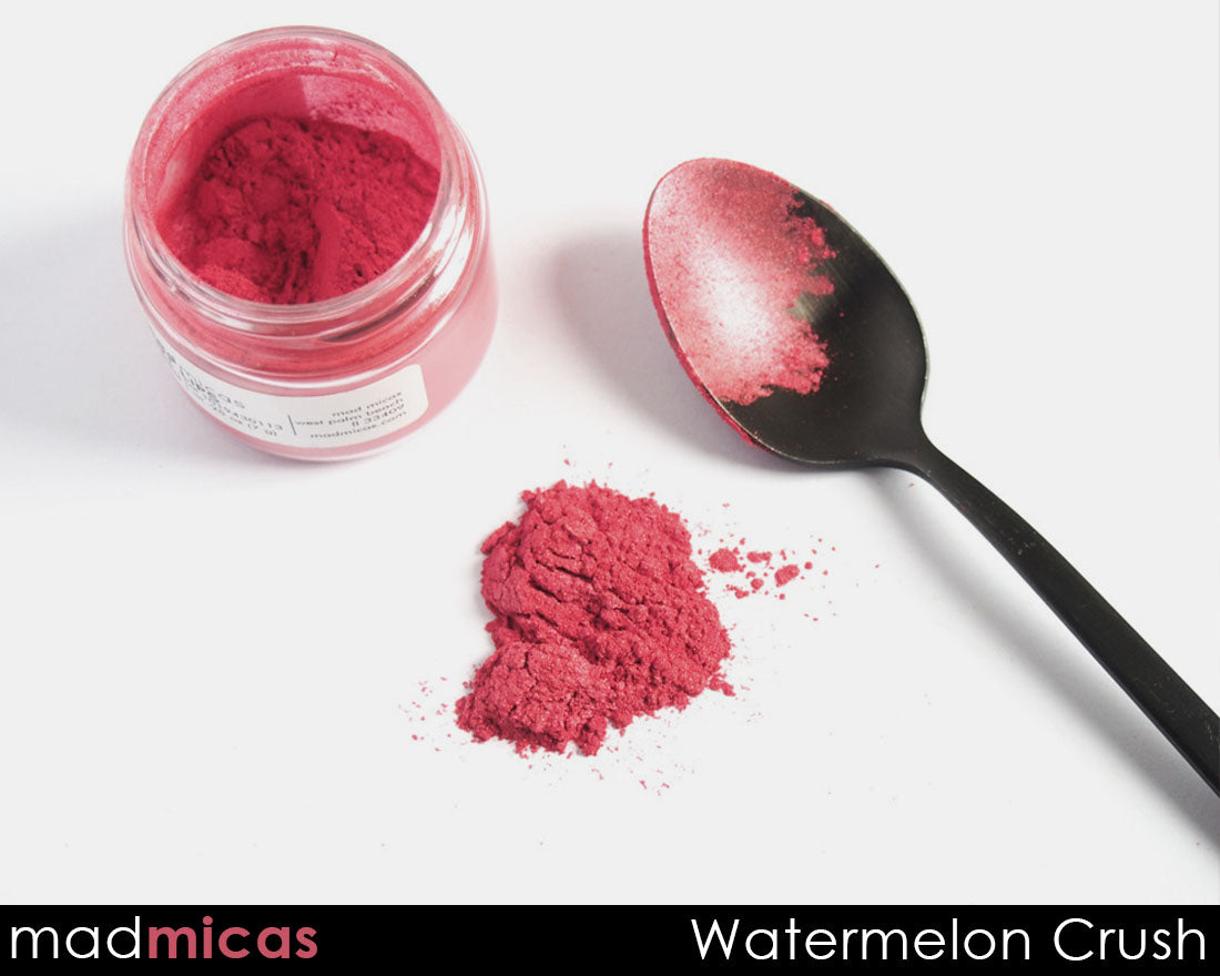 Watermelon Crush Premium Pink Mica on Spoon