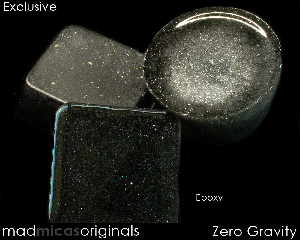 Zero Gravity Black Sparkle Mica in Epoxy Resin