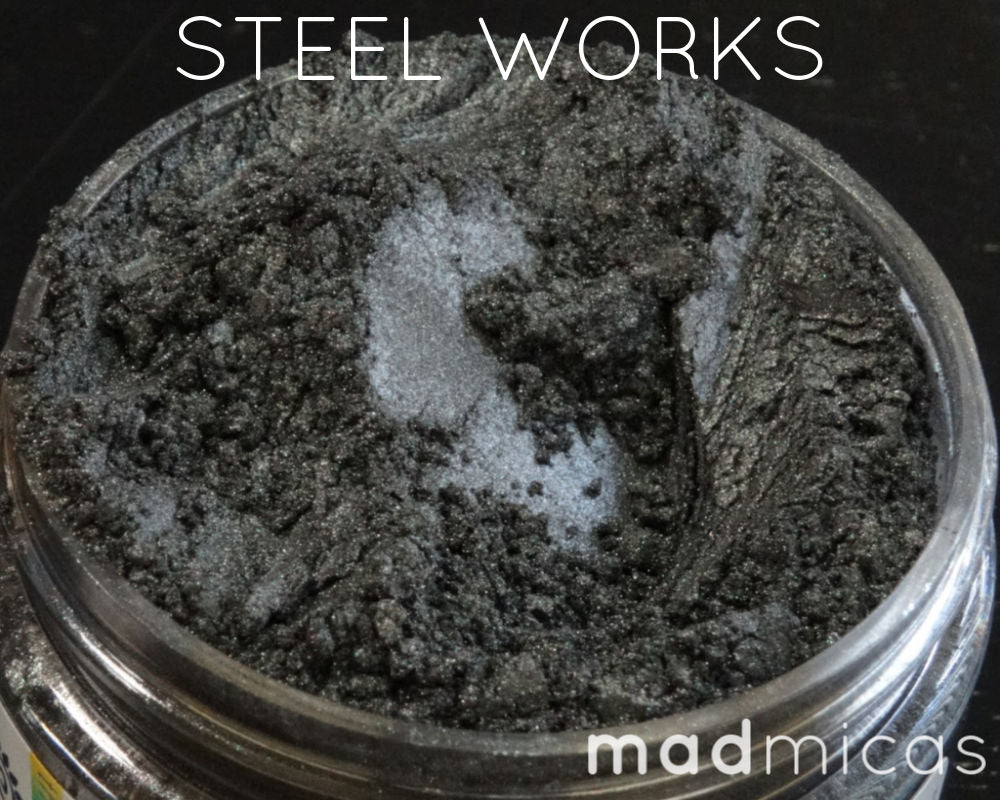 Steel Works Premium Silver-Black Mica – Mad Micas