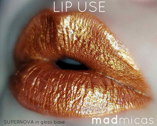 Mica and colorants for lip use