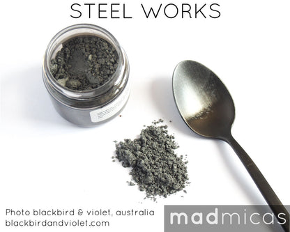 Steel works silver black premium grey gray mica