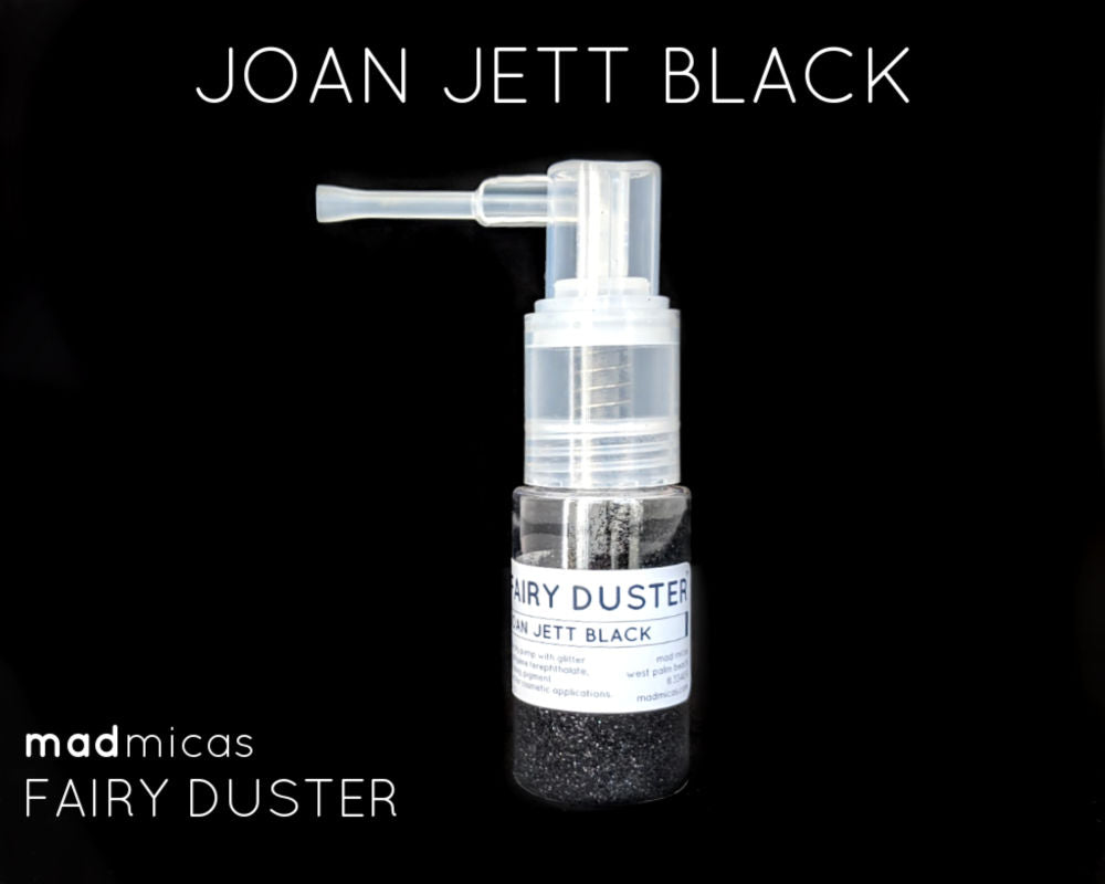 Joan Jett Black glitter in a dry glitter pump