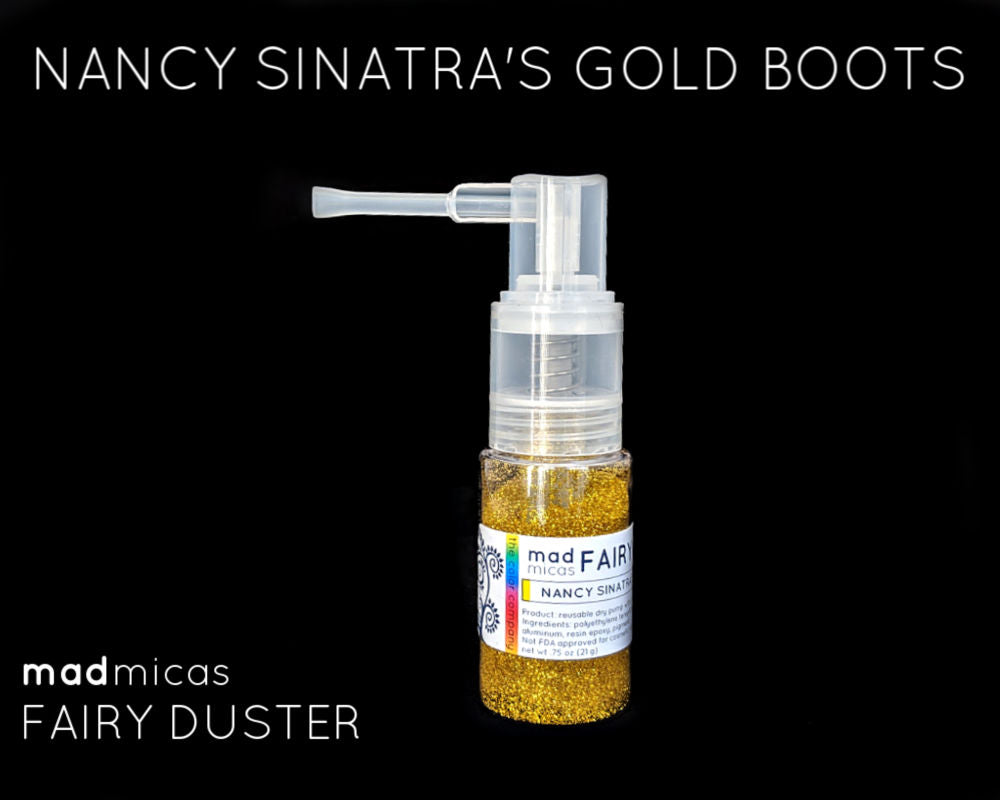 Nancy Sinatra's Gold Boots mica in a dry glitter pump.