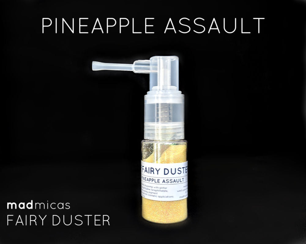 Pineapple Assault premium yellow mica in a dry glitter pump