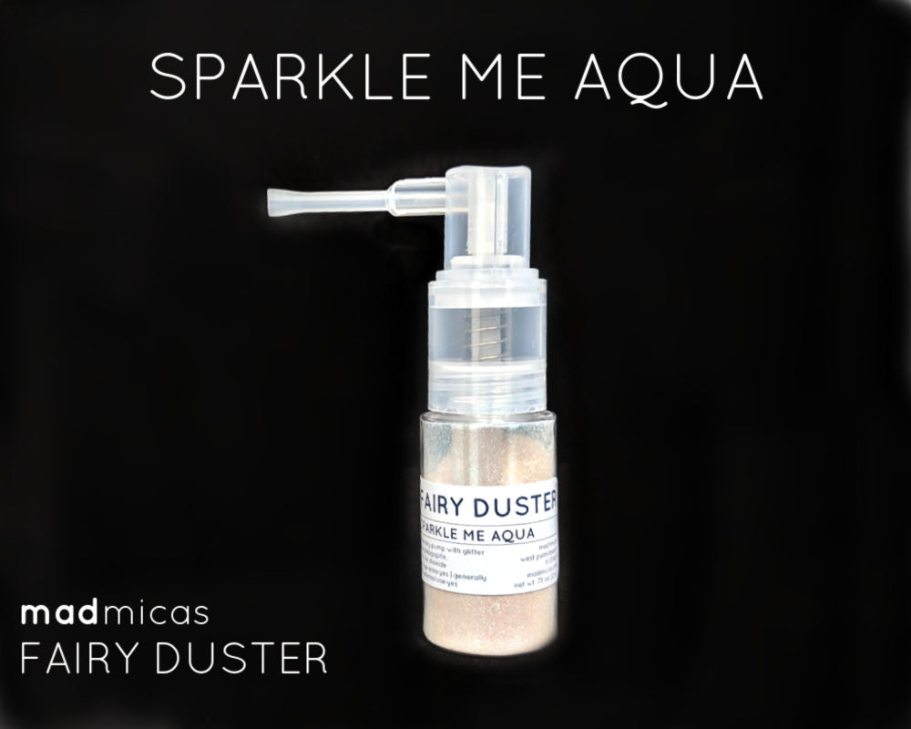 Sparkle Me Aqua glitter in a dry glitter pump