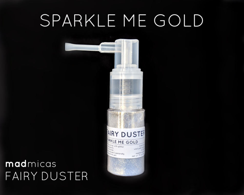Sparkle Me Gold premium glitter in a dry glitter pump